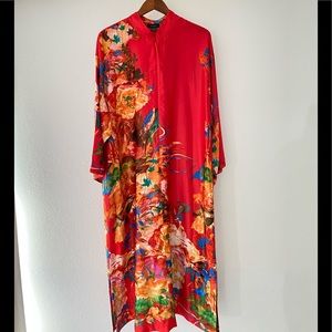 Natori Miyako Floral Print Caftan
